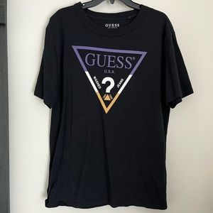 Guess logo black t shirt